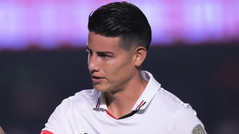 James Rodríguez antes da partida entre São Paulo e Cobresal, no Morumbis, pela Copa Libertadores da América, no dia 10/04/2024.