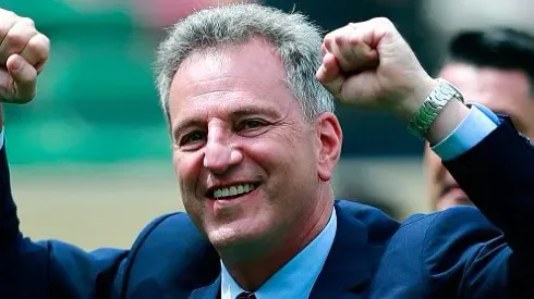 Rodolfo Landim, presidente do Flamengo, durante a final da Copa Libertadores de 2019, contra o River Plate, no Estádio Monumental, no dia 23/11/2019. Foto: Daniel Apuy/Getty Images