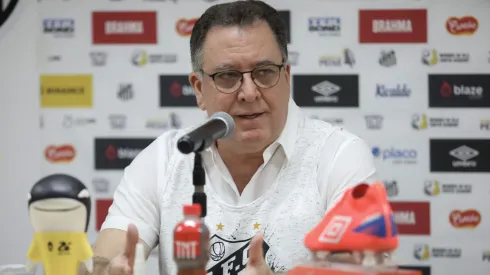 Presidente do Santos, Marcelo Teixeira divulga quitação de dívida milionária. Foto: Reinaldo Campos/AGIF