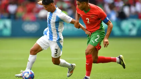 Jogadores da Argentina e Marrocos em partida das Olimpíadas
Foto: AFA