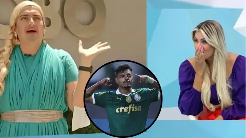 Jogo Aberto, de Renata Fan, comentou pífia atuação do Palmeiras e destacou Gabriel Menino - Fotos: Reprodução/Band e Ettore Chiereguini/AGIF