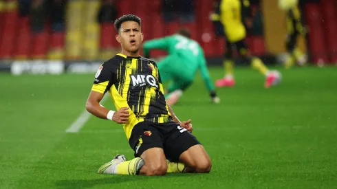 Matheus Martins em ação pelo Watford. Foto: Richard Heathcote/Getty Images