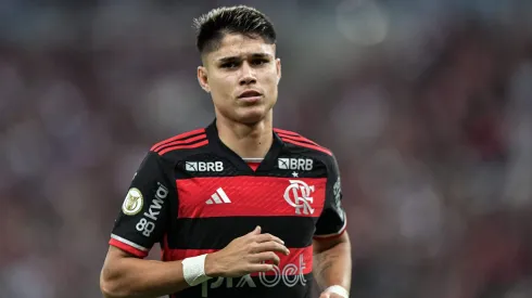 Luiz Araujo jogador do Flamengo durante partida contra o Fortaleza no estadio Maracana pelo campeonato Brasileiro A 2024.