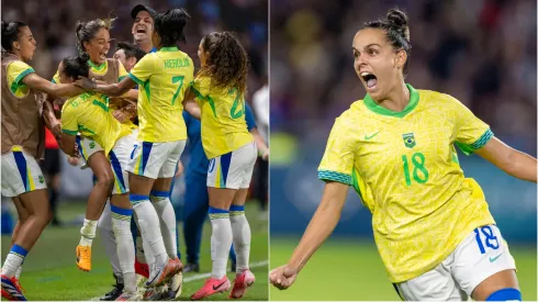 Fotos: Gabi Portilho comemorando o gol da vitória do Brasil contra a França -Reprodução - IMAGO / Xinhua