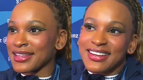 Rebeca Andrade diz pensar em receitas antes de competir nas Olimpíadas 2024 - Foto: Globo