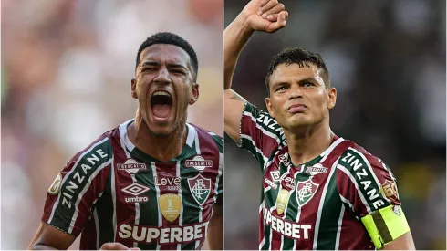 Kauã Elias e Thiago Silva no Fluminense. Foto: Thiago Ribeiro/AGIF