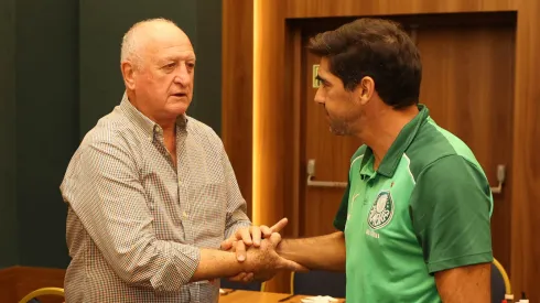 Abel Ferreira encontrando Felipão. Foto: Cesar Greco/ Palmeiras/ Flickr