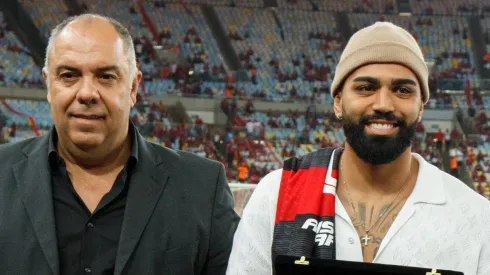 – Gabigol ao lado de Marcos Braz antes de uma partida do Flamengo