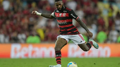 Gerson jogador do Flamengo durante partida contra o Palmeiras no Maracana pelo campeonato Brasileiro A 2024