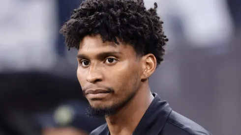 Hugo Souza antes da partida entre Corinthians e Vitória, na Neo Química Arena, pelo Campeonato Brasileiro, no dia 04/07/2024.