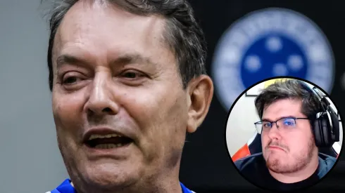 Pedrinho BH está fechando acordo para transmissão dos jogos do Cruzeiro pelo BR na Cazé TV - Fotos: Gustavo Aleixo/CEC e Reprodução/Cazé TV