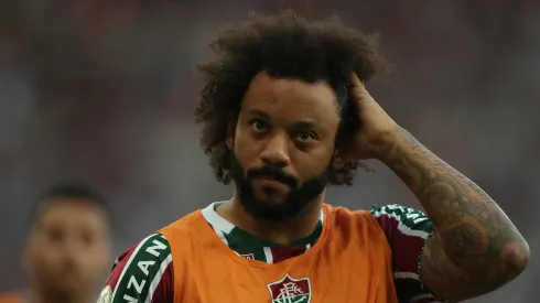 RIO DE JANEIRO, BRAZIL - AUGUST 4: Marcelo of Fluminense gestures during the match between Fluminense and Bahia as part of Brasileirao 2024 at Maracana Stadium on August 4, 2024 in Rio de Janeiro, Brazil. (Photo by Wagner Meier/Getty Images)