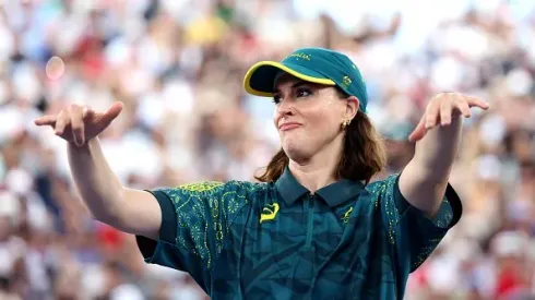 Raygun durante a sua apresentação no breaking nas Olimpíadas 2024