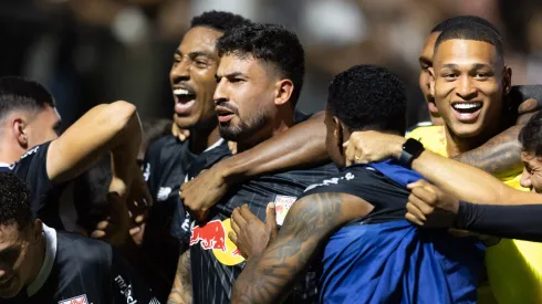 Pedro Henrique jogador do Bragantino comemora seu gol durante partida contra o Flamengo no estadio Nabi Abi Chedid pelo campeonato Brasileiro A 2024.