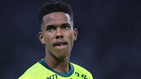 Estêvão jogador do Palmeiras durante partida contra o Bahia no estadio Arena Allianz Parque pelo campeonato Brasileiro A 2024.