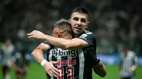 Battaglia jogador do Atletico-MG comemora seu gol sobre o San Lorenzo na Arena MRV pela Copa Libertadores 2024