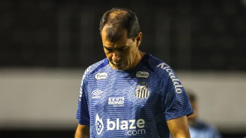 Carille se irrita com jogadores do Santos. Foto: Reinaldo Campos/AGIF