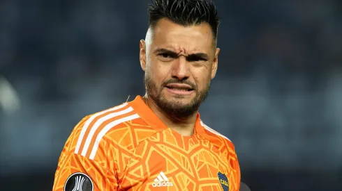 Sergio Romero durante partida entre Boca Juniors e Racing, no Estádio Presidente Perón, pela semifinal da Copa Libertadores da América de 2023, no dia 30/08. Foto: Manuel Cortina/