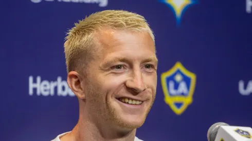 Marco Reus durante a apresentação no Galaxy.