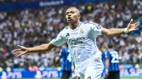 Mbappé comemorando gol marcado contra a Atalanta
. (Foto: Adam Nurkiewicz/Getty Images)