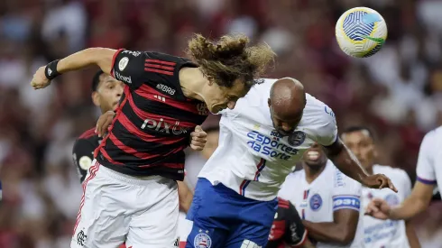 David Luiz jogador do Flamengo comemora seu gol durante partida contra o Bahia no estadio Maracana pelo campeonato Brasileiro A 2024.
