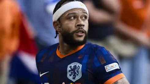 Memphis Depay durante partida entre Romênia e Países Baixos, em Munique, na Alemanha, pela Eurocopa, no dia 02/07/2024.