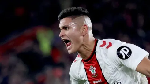 SOUTHAMPTON, ENGLAND – MARCH 04: Carlos Alcaraz of Southampton celebrates after scoring the team's first goal during the Premier League match between Southampton FC and Leicester City at Friends Provident St. Mary's Stadium on March 04, 2023 in Southampton, England. (Photo by Alex Pantling/Getty Images)