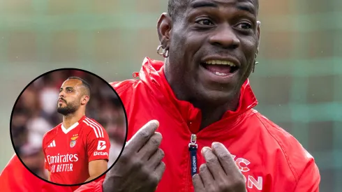 Mario Balotelli, pelo FC Sion, e Arthur Cabral, pelo Benfica. Fotos: IMAGO - David Inderlied/Kirchner-Media e Henrique Casinhas/ZUMA Press Wir