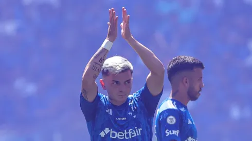 Barreal jogador do Cruzeiro durante partida contra o Atletico-GO no estadio Mineirao pelo campeonato Brasileiro A 2024.