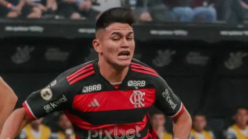 2024 Brazilian Championship match between Corinthians and Flamengo Sao Paulo SP, 09/01/2024 SOCCER/BRAZILIAN/CORINTHIANS/FLAMENGO/SP - Flamengo player Alcaraz in the match between Corinthians and Flamengo for the 25th round of the 2024 Brazilian Championship series A, at Neo Quimica Arena, this Sunday, September 1, 2024. Foto: Tomzà Fonseca/Thenews2/imago images SPO PUBLICATIONxNOTxINxUSA Copyright: xTomzexFonsecax