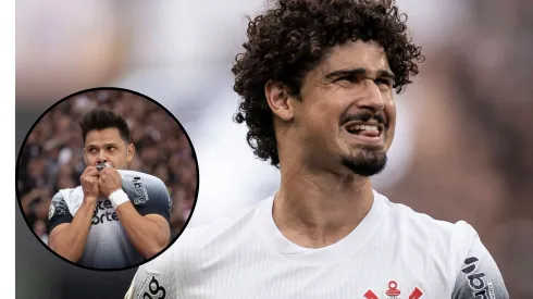 André Ramalho e Romero durante partida entre Corinthians e Flamengo, na Neo Química Arena, pelo Campeonato Brasileiro, no dia 01/09/2024. Fotos: IMAGO - Marco Galvão e Rodilei Morais/Fotoarena