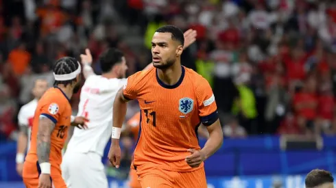 Cody Gakpo comemorando gol diante da Turquia pela Eurocopa. (Photo by Justin Setterfield/Getty Images)