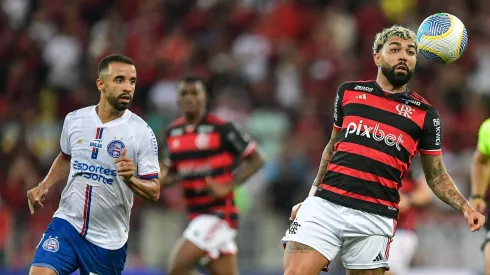 Gabigol jogador do Flamengo durante partida contra o Bahia no estadio Maracana pelo campeonato Brasileiro A 2024