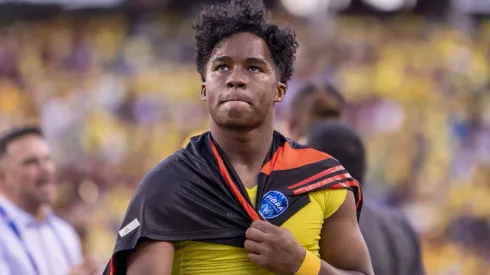 Endrick durante partida entre Brasil e Colômbia, no Estádio Levis, pela Copa América, no dia 03/07/2024. Foto: Richard Callis