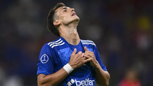 BELO HORIZONTE, BRAZIL – APRIL 11: Juan Dinenno of Cruzeiro reacts during a match between Cruzeiro and Alianza Petrolera as part of the Copa CONMEBOL Sudamericana 2024 at Mineirao Stadium on April 11, 2024 in Belo Horizonte, Brazil. (Photo by Pedro Vilela/Getty Images)