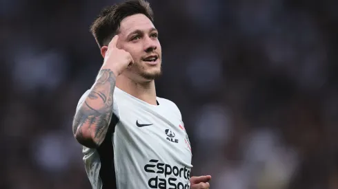 SP - SAO PAULO - 21/09/2024 - BRASILEIRO A 2024, CORINTHIANS X ATLETICO-GO - Garro jogador do Corinthians comemora seu gol durante partida contra o Atletico-GO no estadio Arena Corinthians pelo campeonato Brasileiro A 2024. Foto: Ettore Chiereguini/AGIF