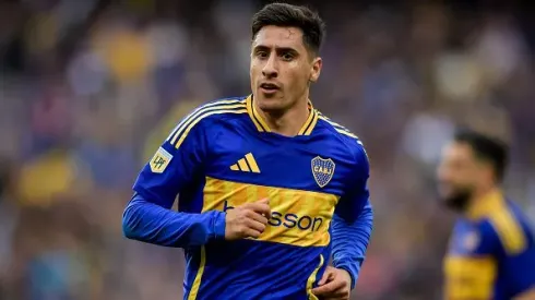 Miguel Merentiel, do Boca Juniors comemora após marcar o terceiro gol durante partida contra o San Lorenzo no Estadio Alberto J. Armando, em Buenos Aires, Argentina – 2024