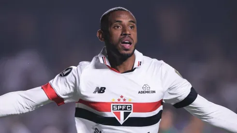 André comemora gol pelo São Paulo. Foto: Ettore Chiereguini/AGIF