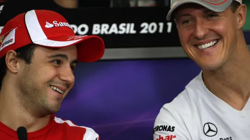 Schumacher e Felipe Massa no GP do Brasil em 2011