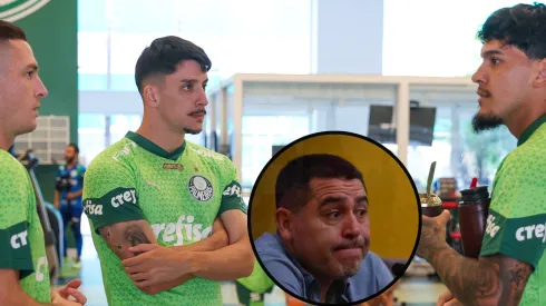 Riquelme quer Aníbal Moreno (à esquerda) no Boca em 2025 - Fotos: Fábio Menotti/Palmeiras e IMAGO