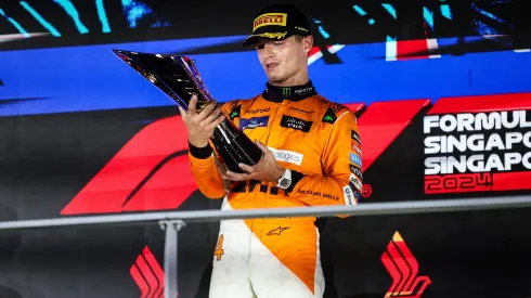 Norris no pódio do GP de Singapura (2024)