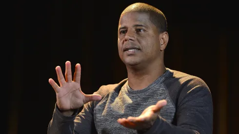 Marcelinho Carioca em entrevista no Auditório Corinthians no Parque Sao Jorge. Foto: Mauro Horita/AGIF