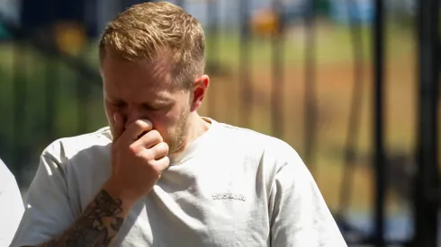 Kevin Magnussen chegando no GP de São Paulo