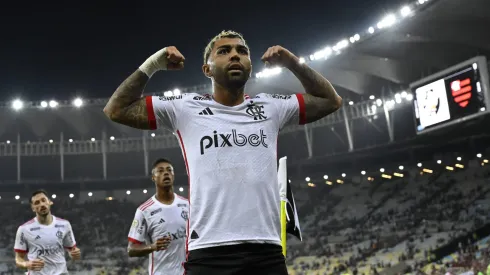Gabigol comemorando gol pelo Flamengo no Maracanã. Foto: Andre Ricardo