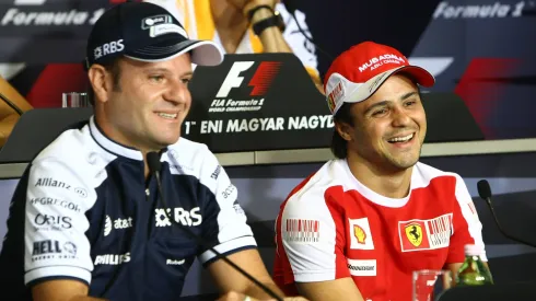 Barrichello e Felipe Massa no GP da Hungria em 2010