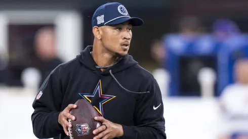 Trey Lance quarterback dos Dallas Cowboys. Foto: Chris Szagola