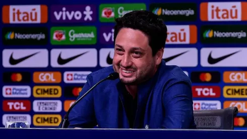 Arthur Elias, técnico da Seleção Brasileira Feminina durante coletiva de convocação do elenco para os amistosos contra a Colômbia