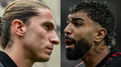 Filipe Luís e Gabigol entraram em rota de colisão. Fotos: Thiago Ribeiro/AGIF