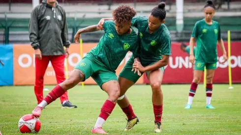Guerreiras do Fluminense, durante treino técnico-tático no CT do Fluminense para a final do Campeonato Carioca Feminino