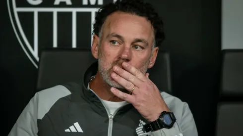 Gabriel Milito durante partida entre Atlético-MG e CRB, na Arena MRV, pela Copa do Brasil.